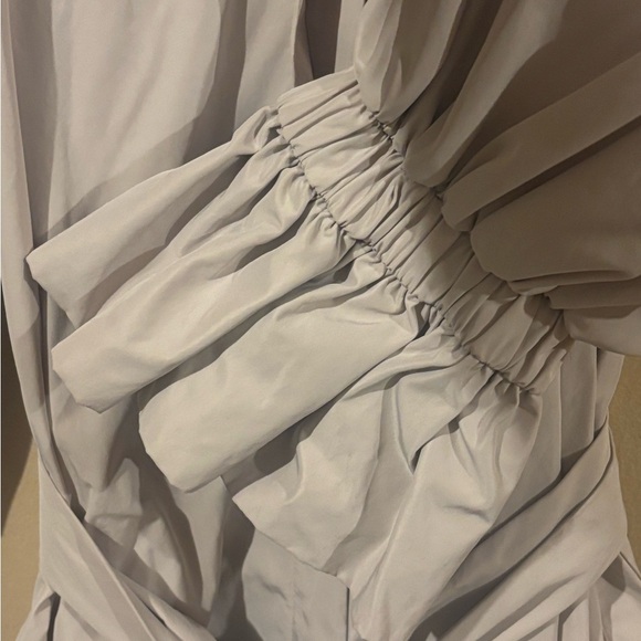 I.C collection Stylish Beige Ruffle Trench rain Coat - Picture 5 of 8